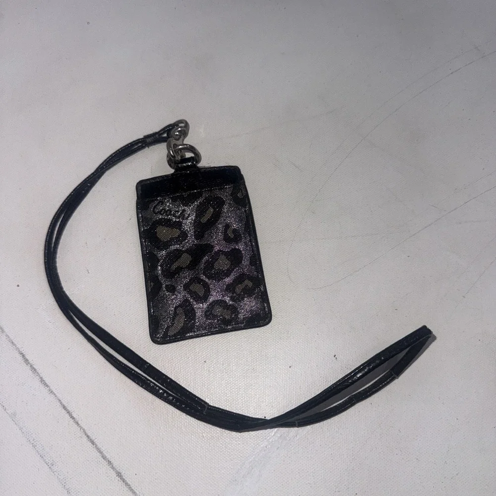 Coach Zebra Print ID Lanyard Holder